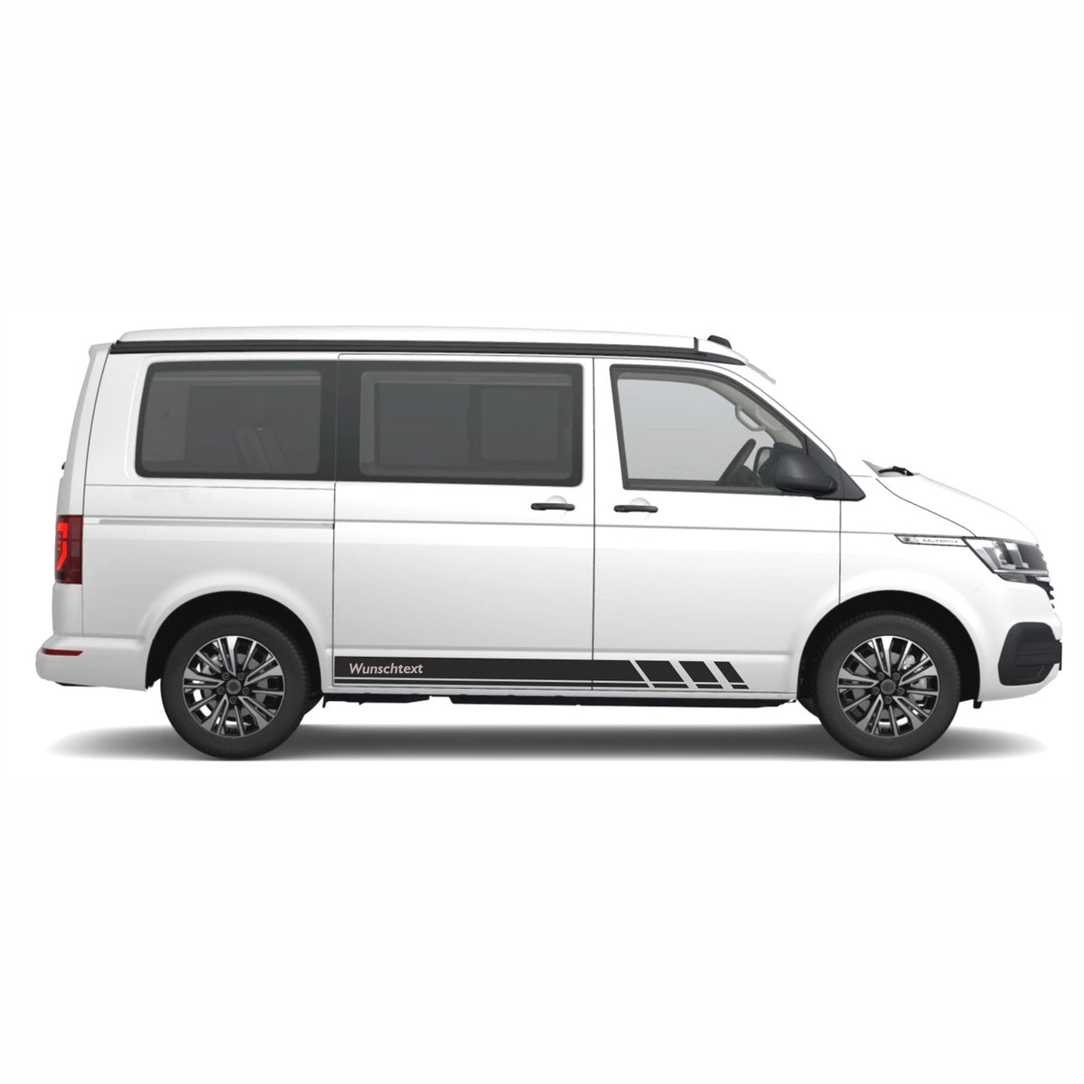 Seitenstreifen Zierstreifen passend für VW T6.1, T6, T5, Multivan, Bulli, Wunschtext, Seitenaufkleber + Rakel - FOTOFOL