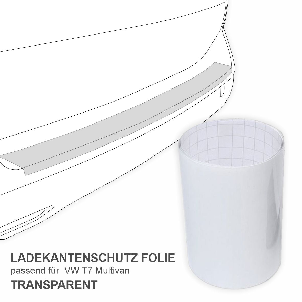 Schutzfolie Auto Ladekante / Stoßstangen Transparent passend für  VW T7 Multivan - Kratzschutz, Lackschutzfolie - FOTOFOL