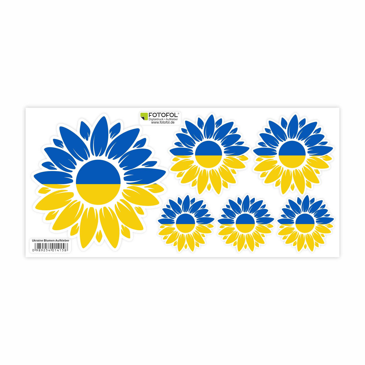 Ukraine Aufkleber Set  - Fahne Flagge Karte Blumen Friedenstaube Ukraine - FOTOFOL