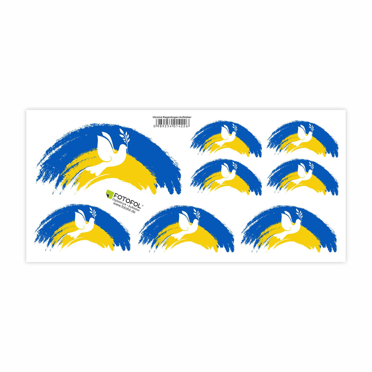 Ukraine Aufkleber Set  - Fahne Flagge Karte Blumen Friedenstaube Ukraine - FOTOFOL