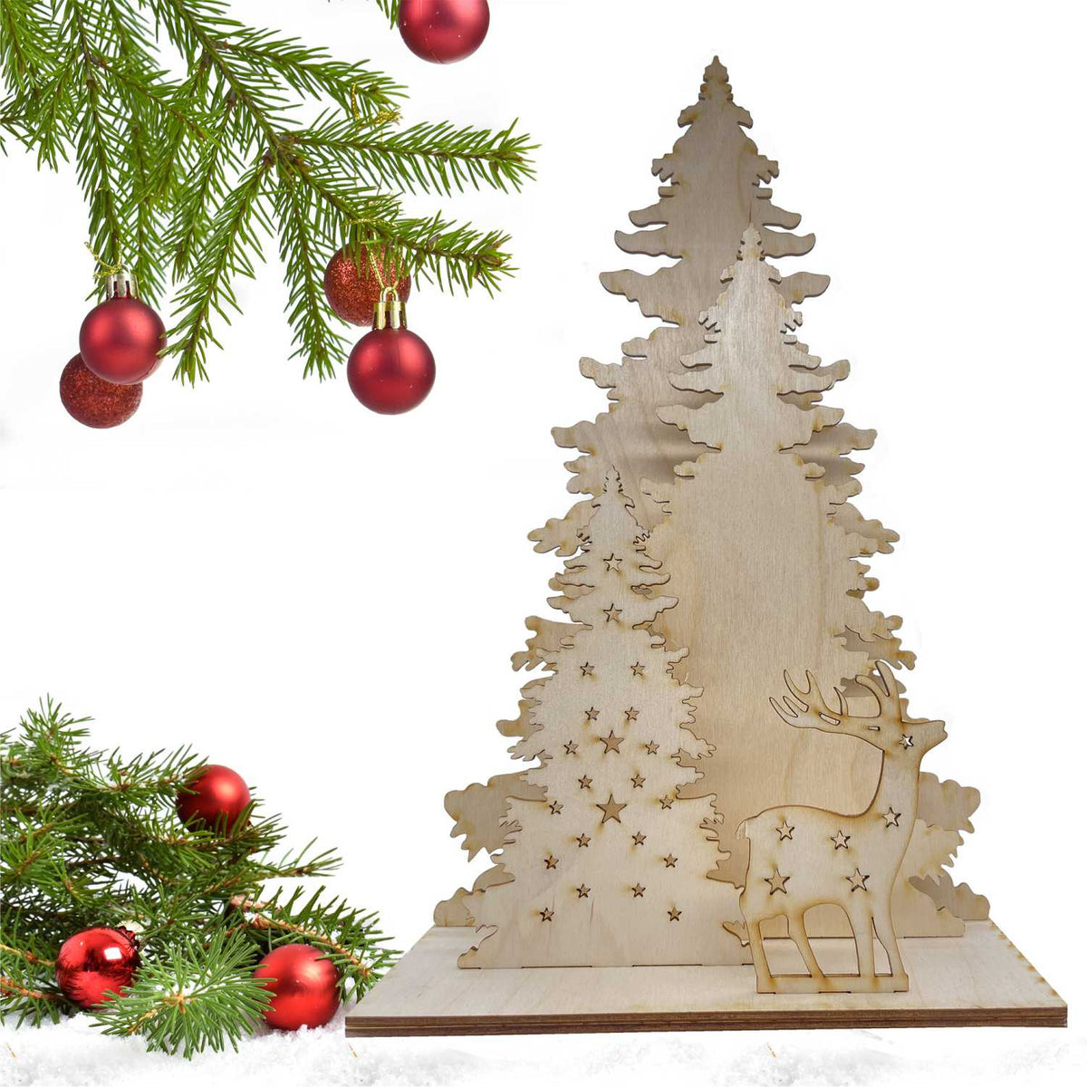 Bastelset Wald aus Holz für Weihnachten -  Weihnachtsdeko aus Holz - FOTOFOL