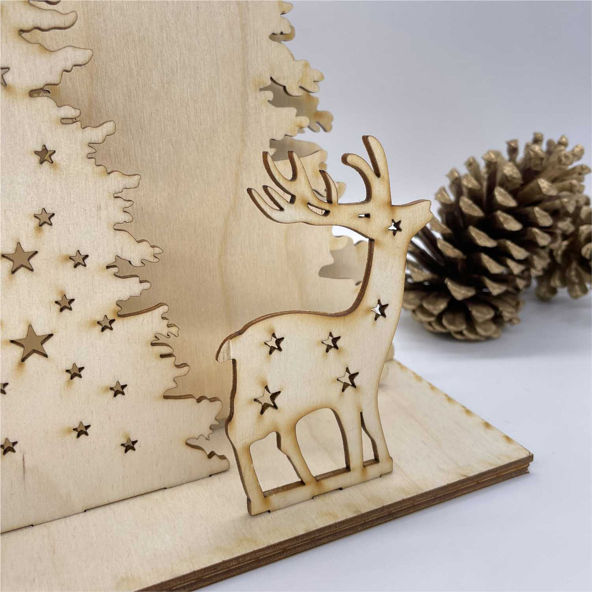 Bastelset Wald aus Holz für Weihnachten -  Weihnachtsdeko aus Holz - FOTOFOL