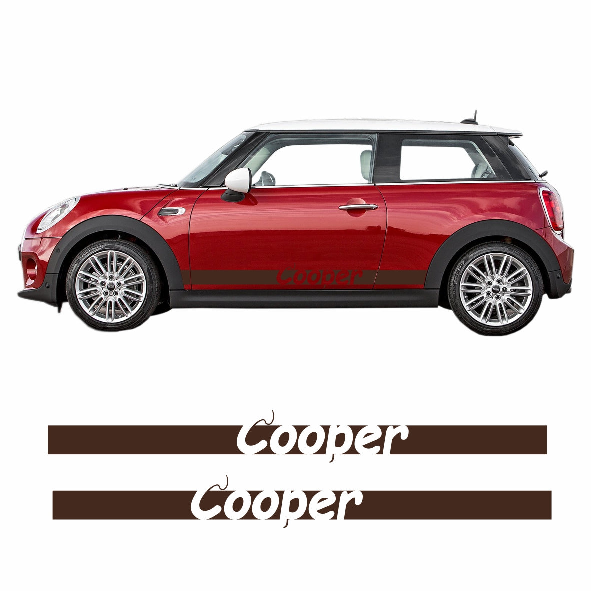 Seitenstreifen Mini Cooper "Cooper" Aufkleber  Auto Sticker 180 x 19 cm - FOTOFOL
